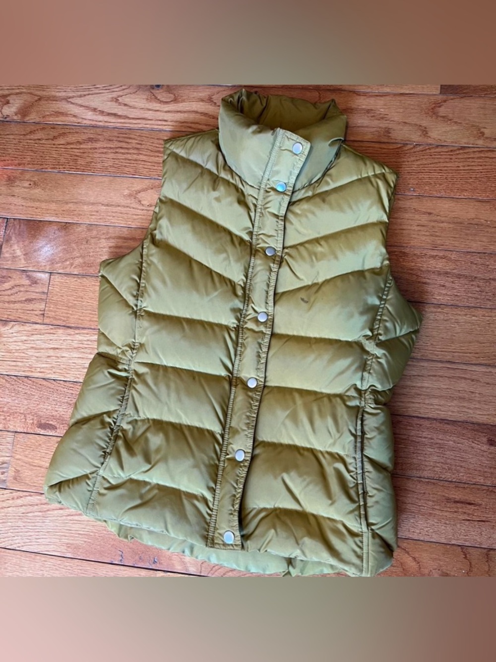J. Crew Olive Green Quilted Sleeveless Puffer Vest